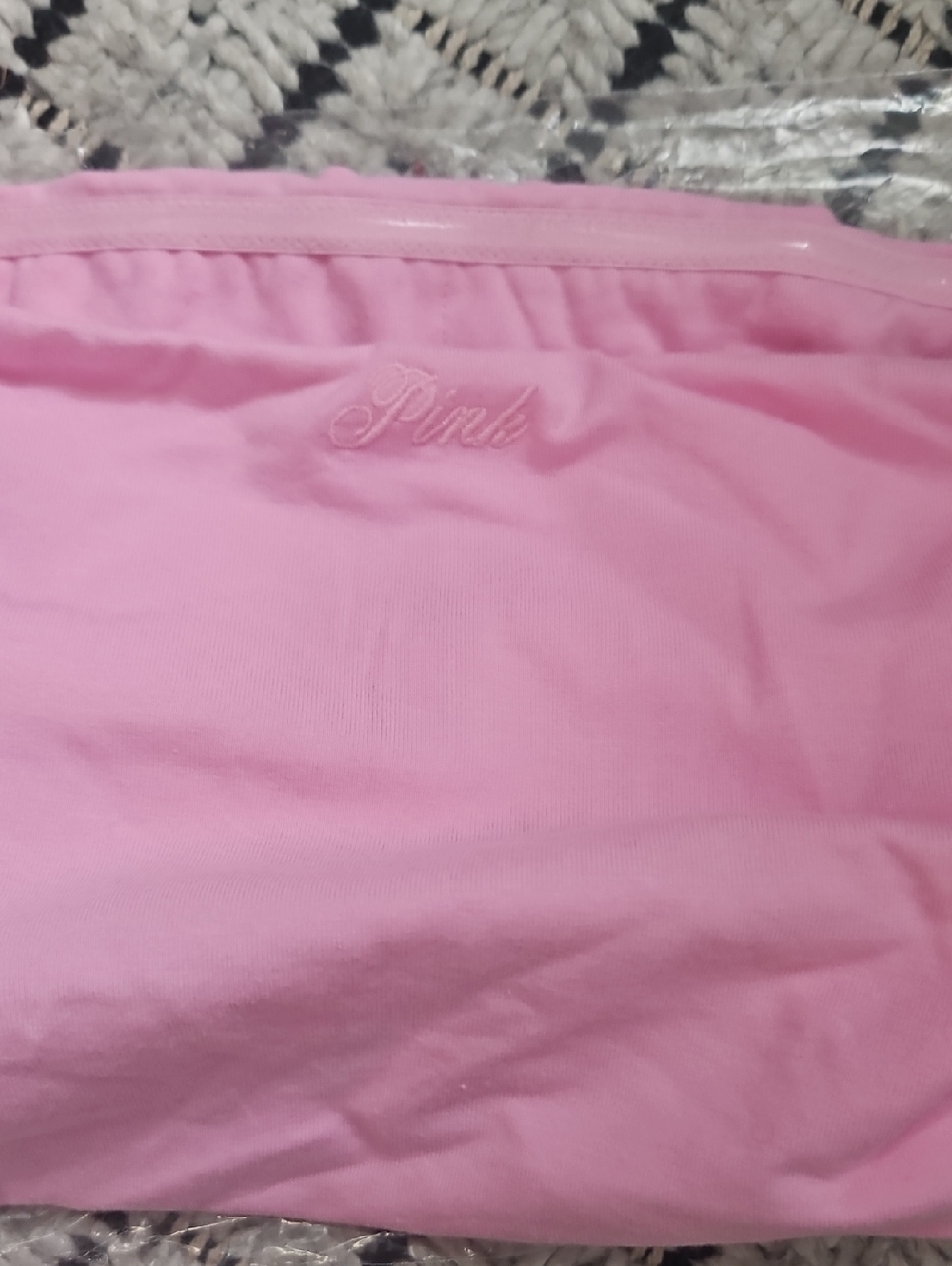 PINK VICTORIA'S SECRET All Day Ruched Tube Top Y2K PINK BUTTERFLY BLING New Med - Picture 10 of 12